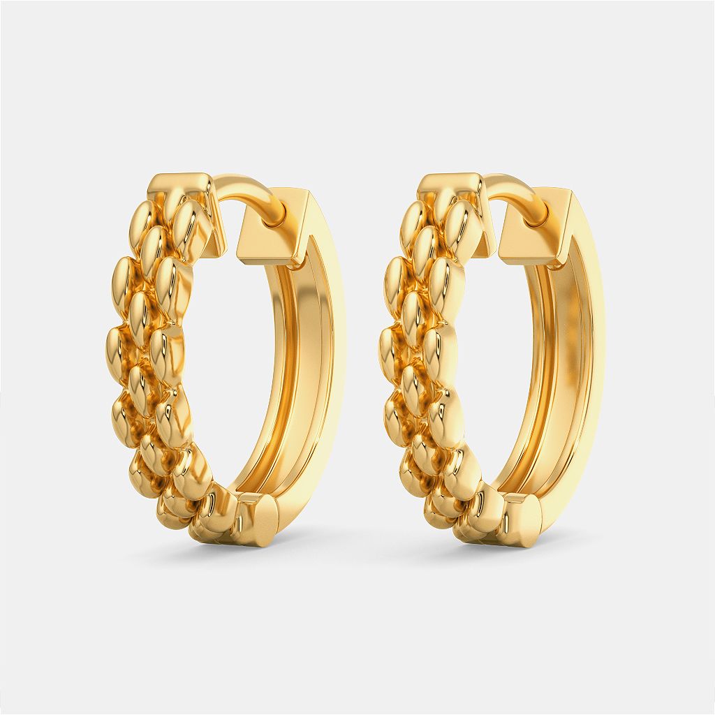 Tweed Links Gold Earrings