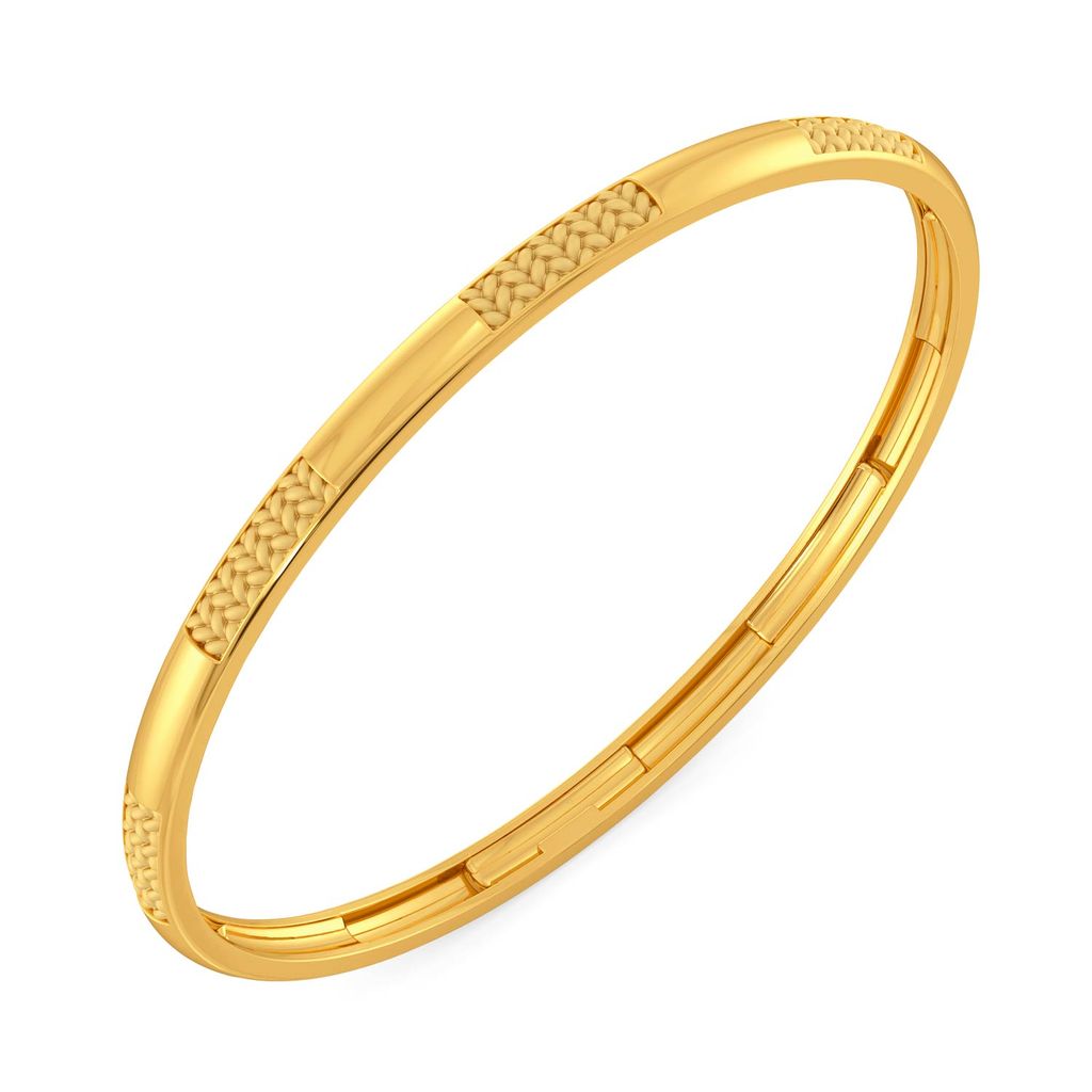 Peek A Weave Gold Bangles