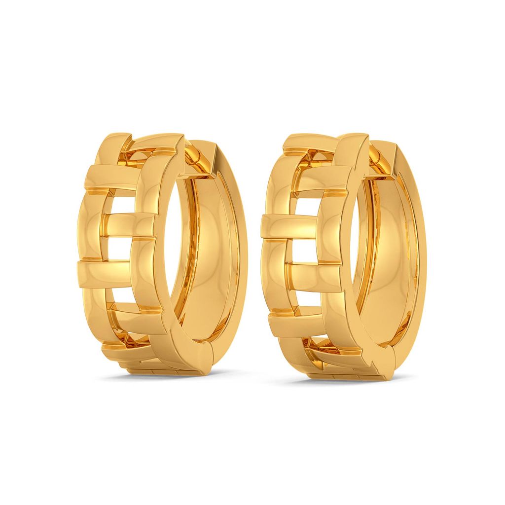 The Plaid Play Gold Earrings