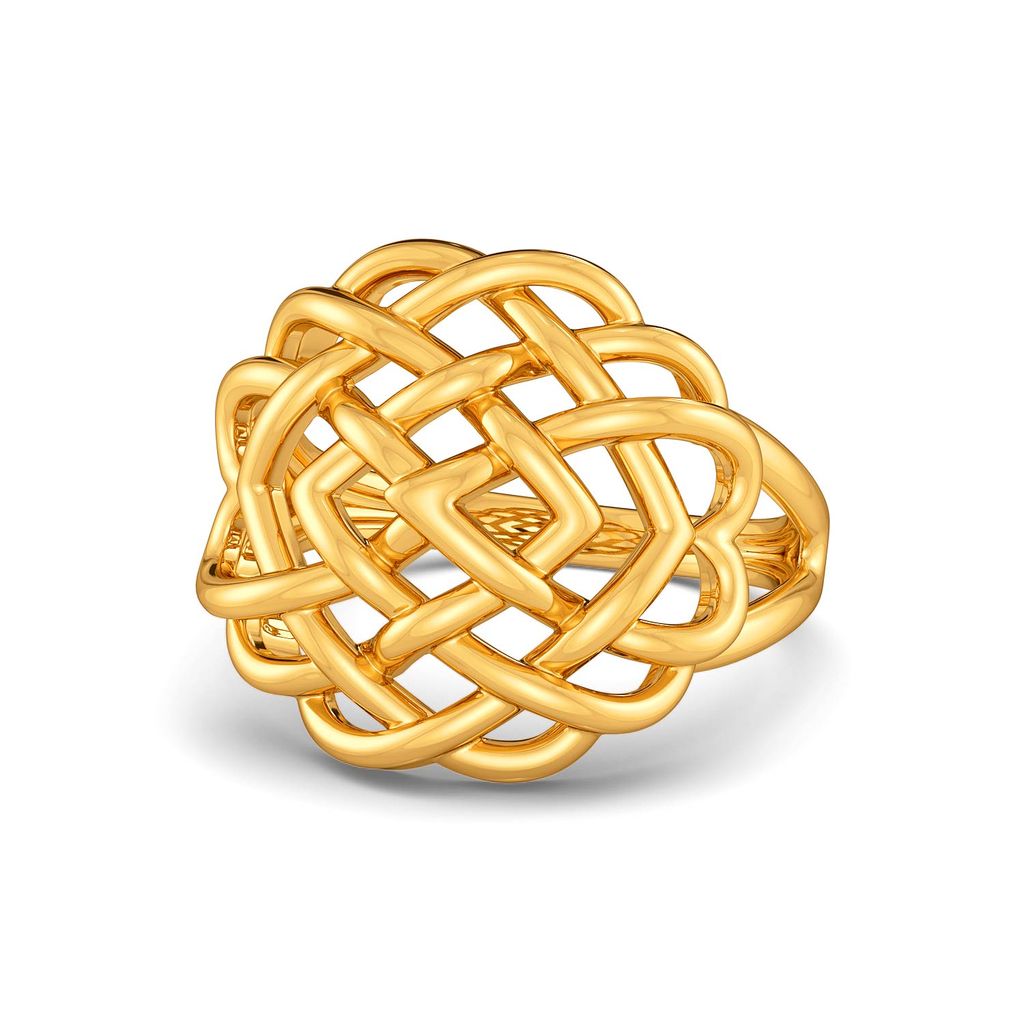 The Yarn Twist Gold Rings alternate view 3