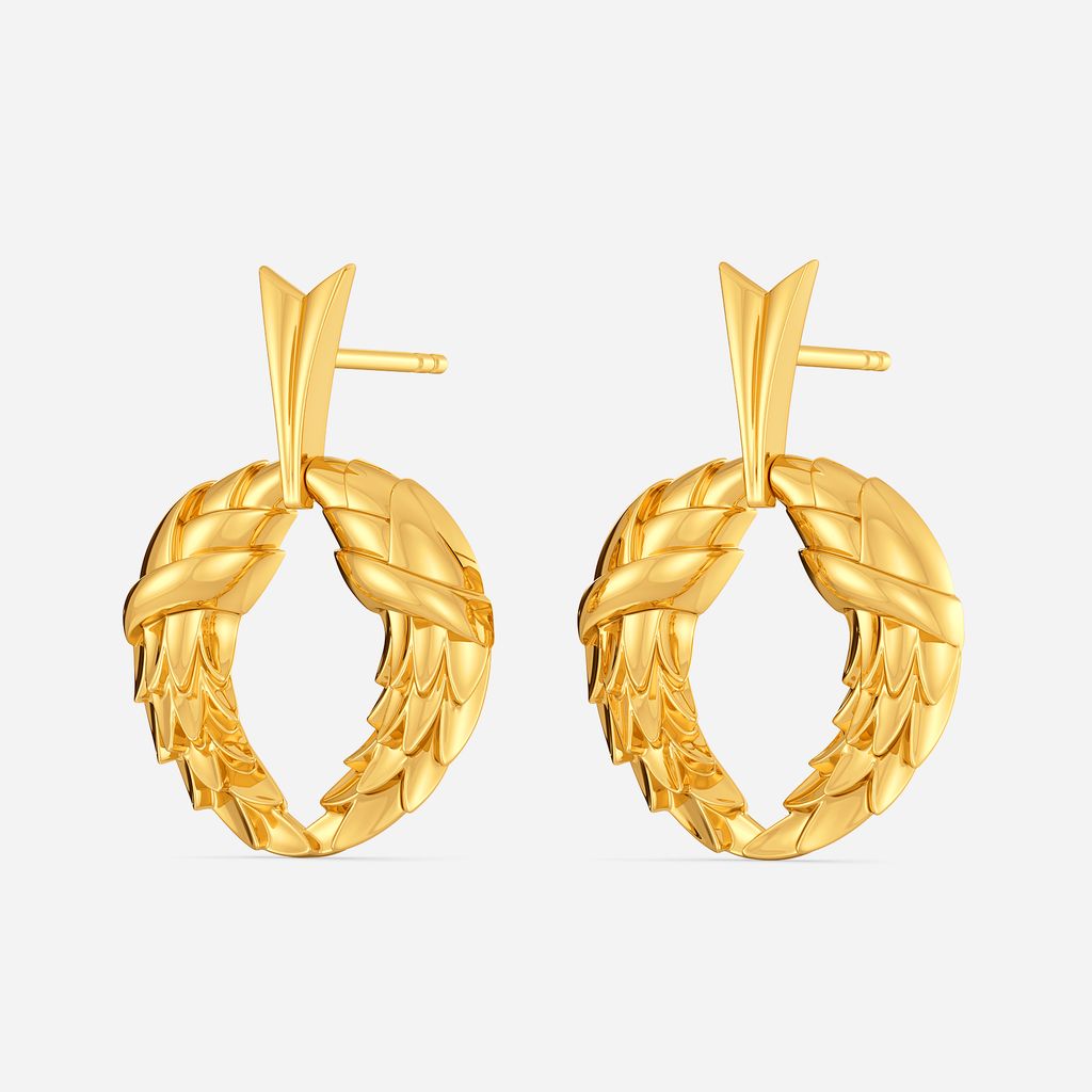 Serpent's Arrow Gold Earrings