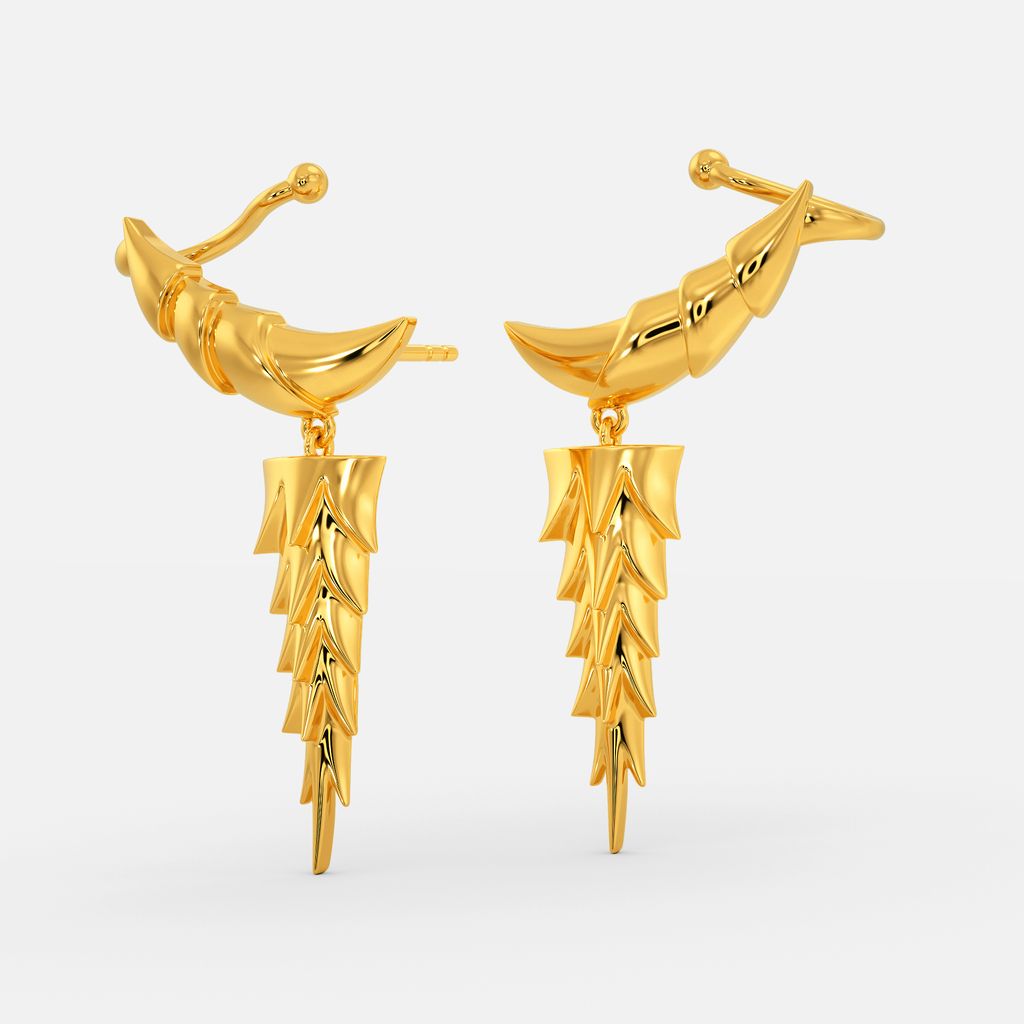 Twill Texture Gold Earrings