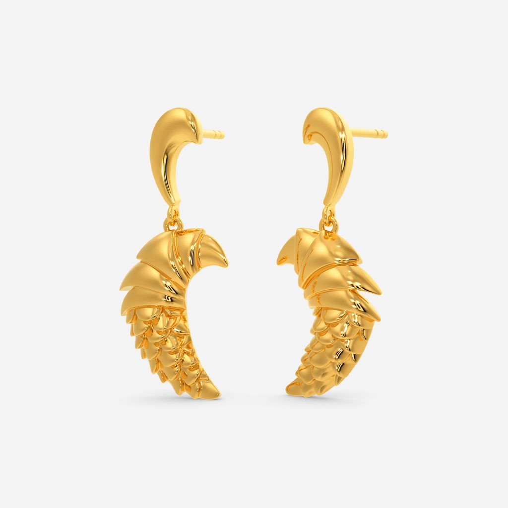 Mystical Dragon Gold Earrings