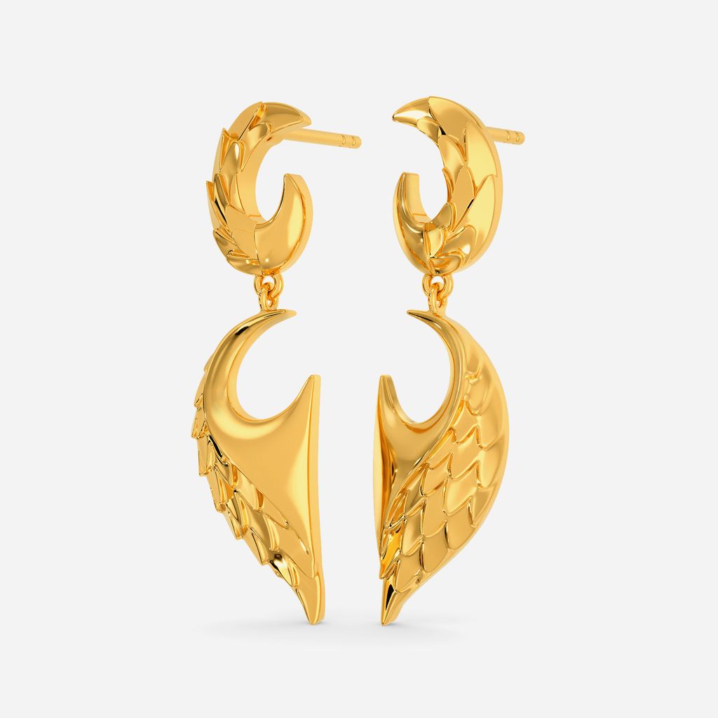 Winged Serpent Gold Earrings