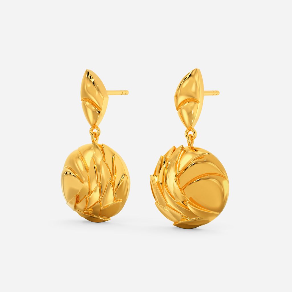 Bristly Dragon Gold Earrings
