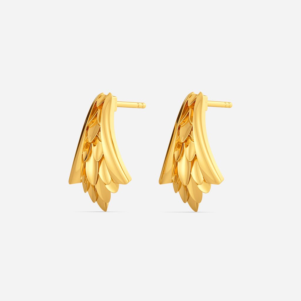 Stroke Scales Gold Earrings