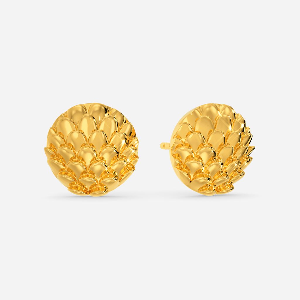 Scaly Ripples Gold Earrings