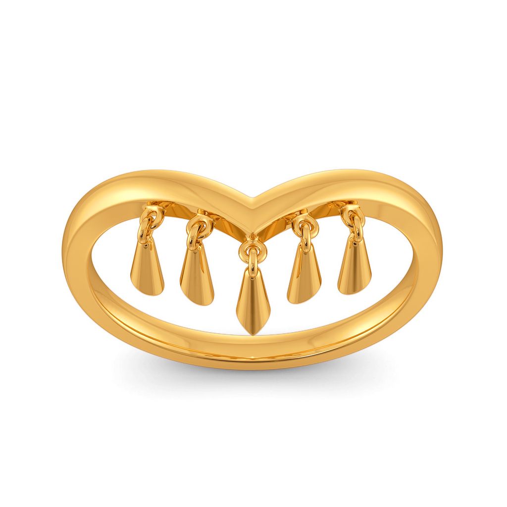 Twin Tassels Gold Rings alternate view 2