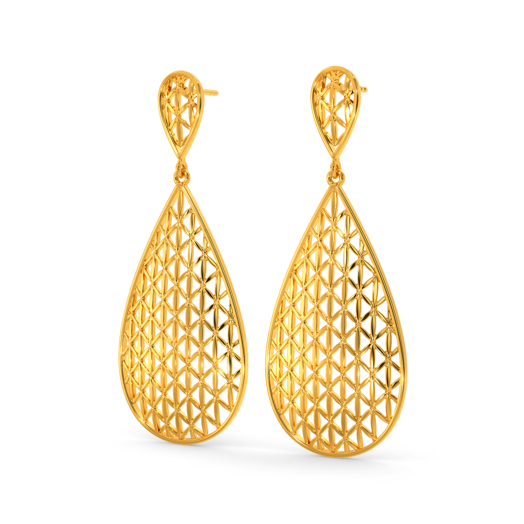 So Very Lacey Gold Earrings