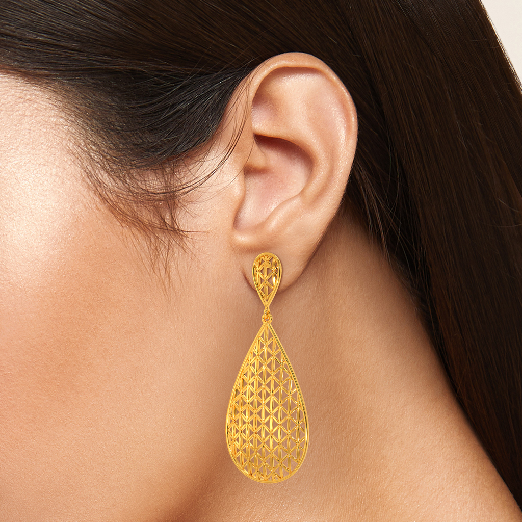 So Very Lacey Gold Earrings
