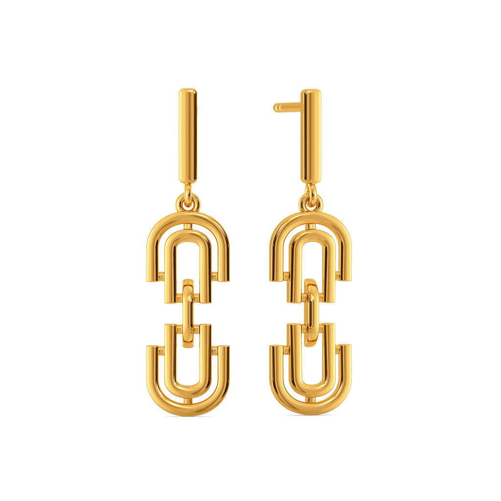 Fastened with Flair Gold Earrings