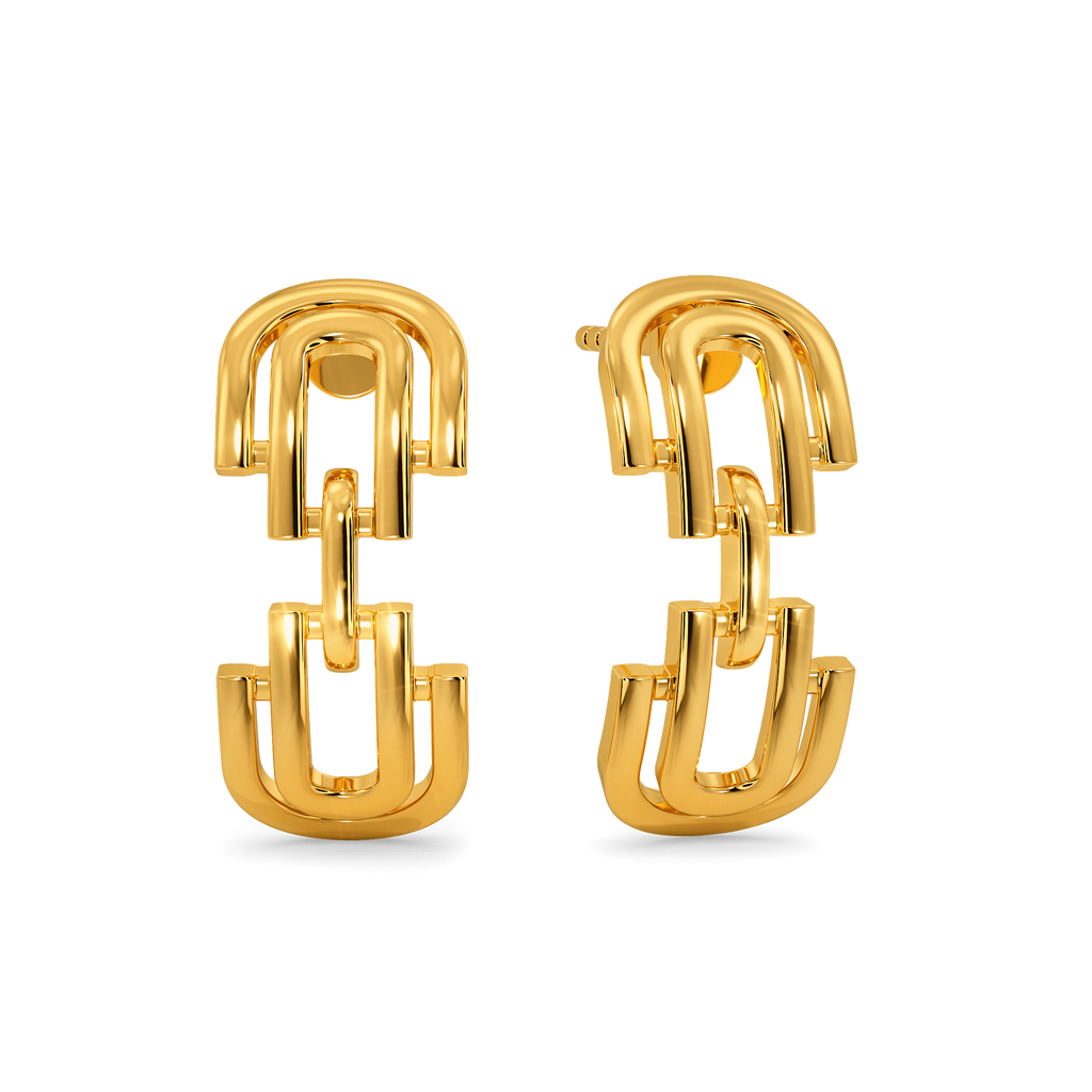 Fastened with Flair Gold Earrings
