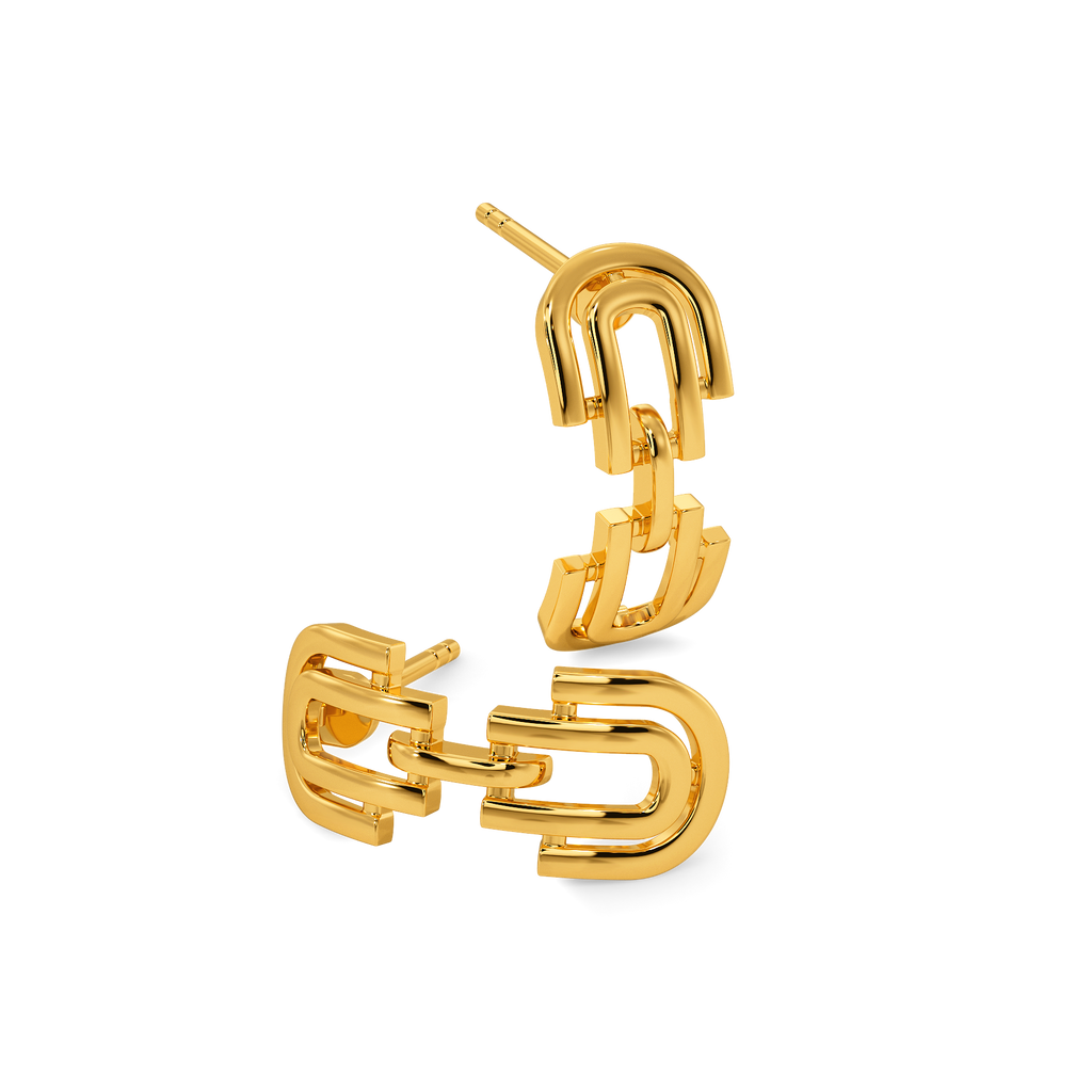 Fastened with Flair Gold Earrings