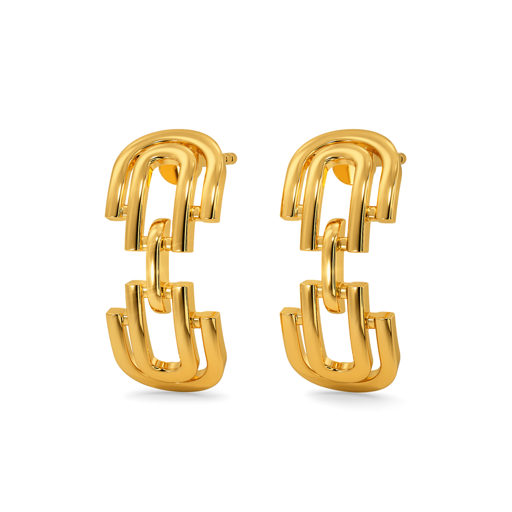 Fastened with Flair Gold Earrings