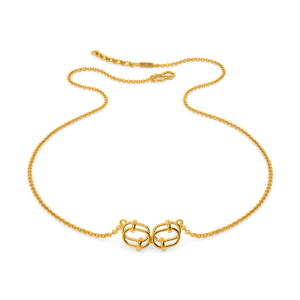 Clasped Charm Gold Necklaces