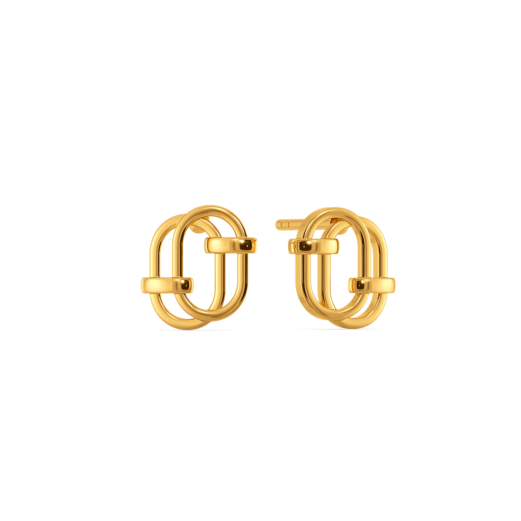 Clasped Charm Gold Earrings