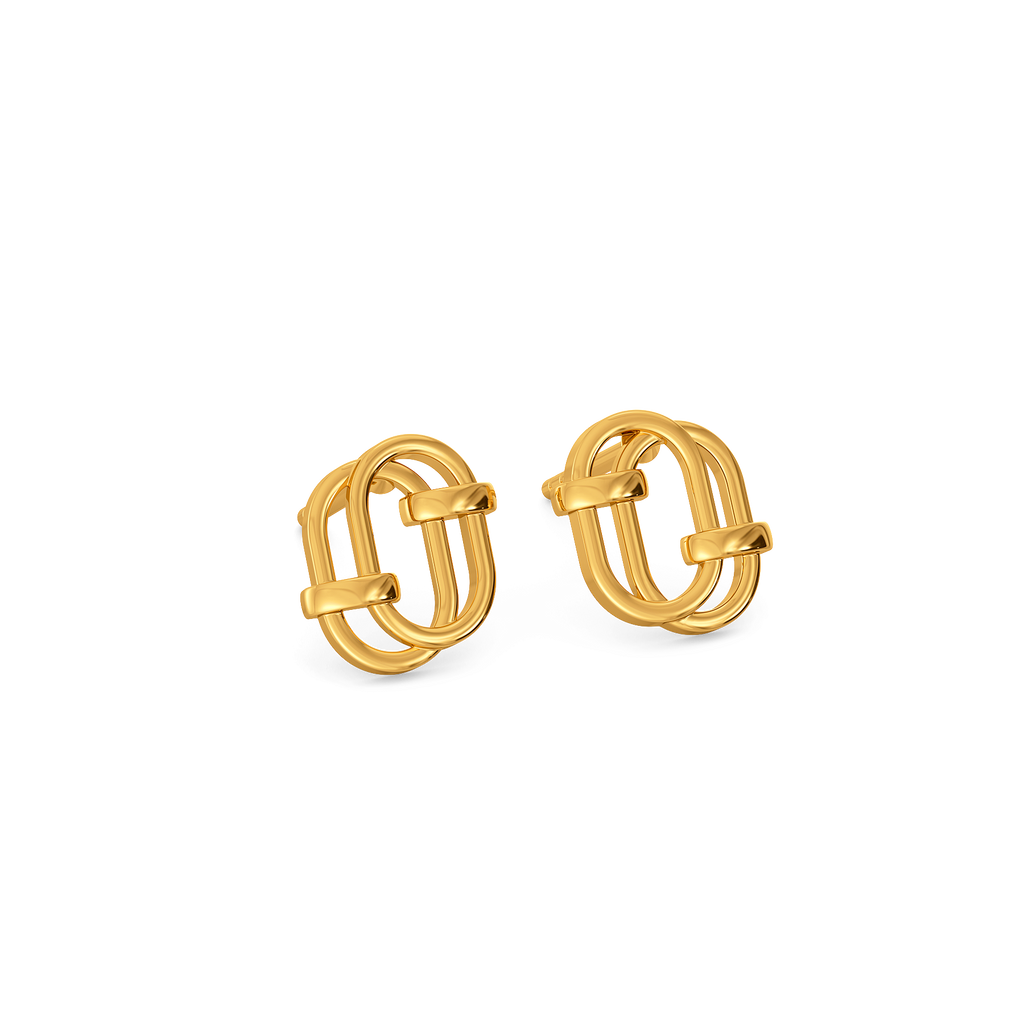 Clasped Charm Gold Earrings
