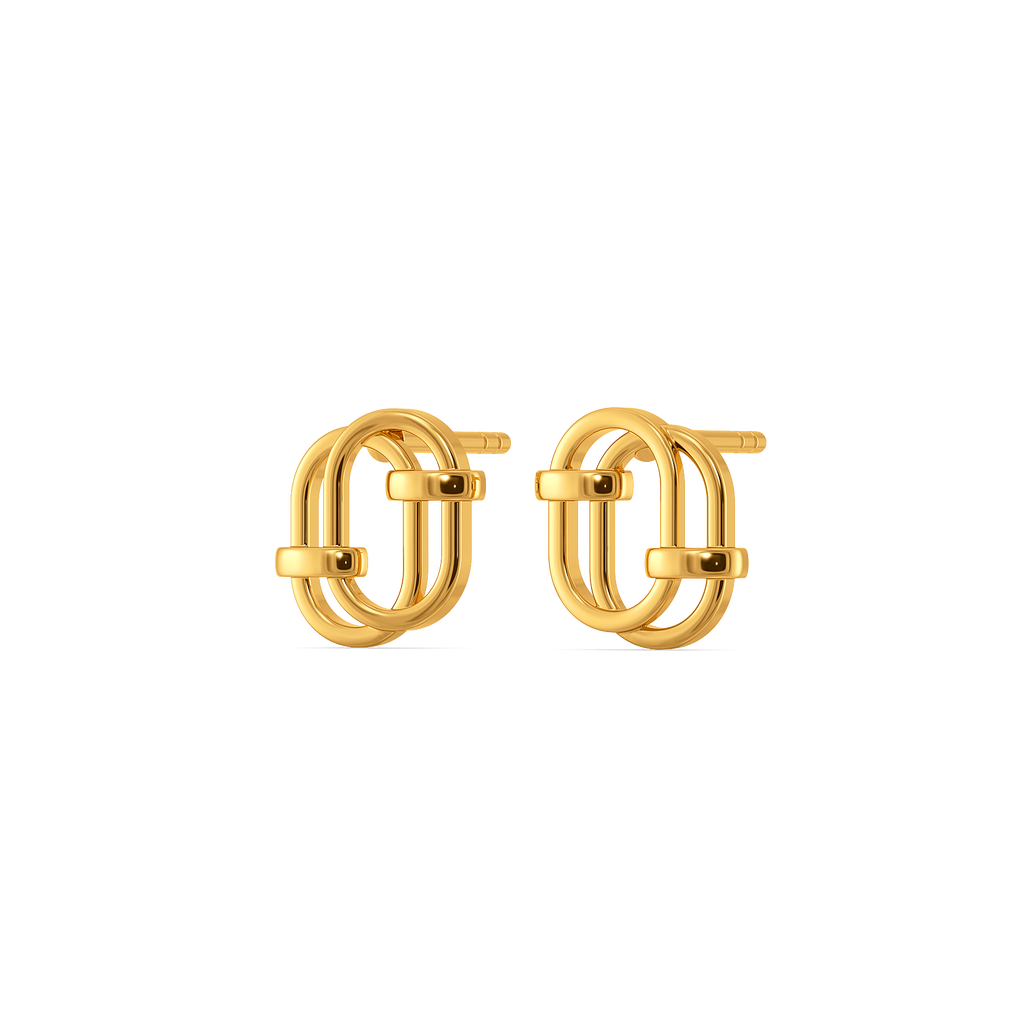 Clasped Charm Gold Earrings
