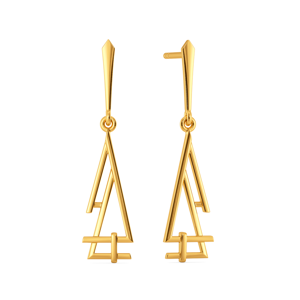 All Buckled Up Gold Earrings