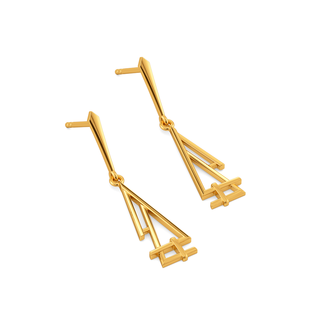 All Buckled Up Gold Earrings