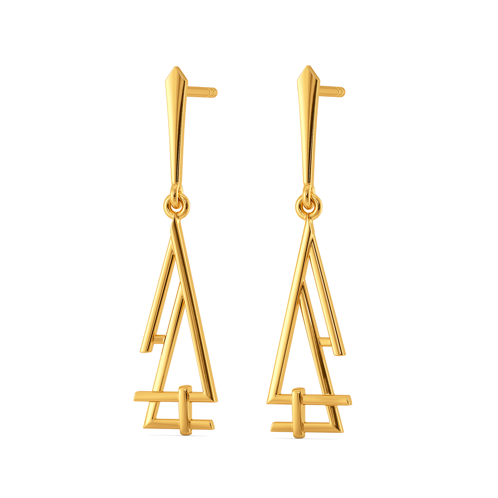All Buckled Up Gold Earrings