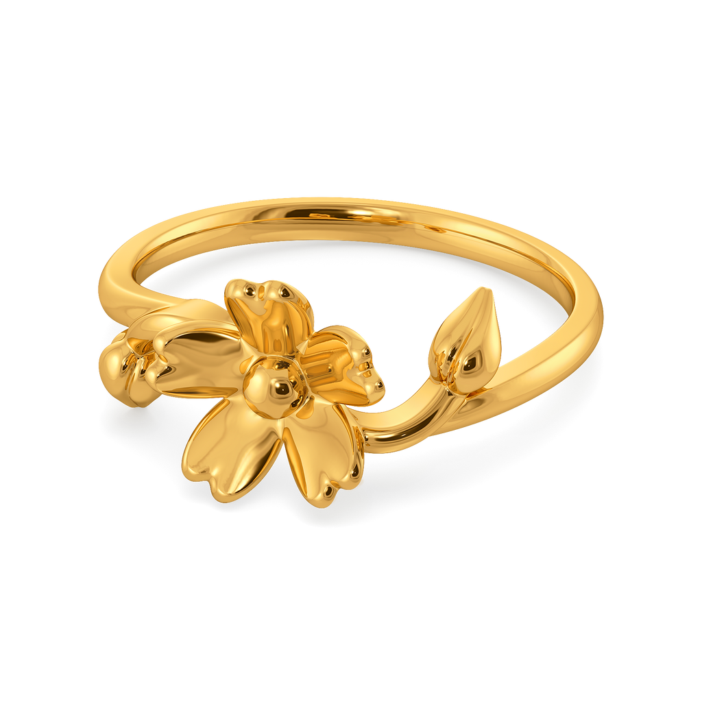 Floral Zest Gold Rings