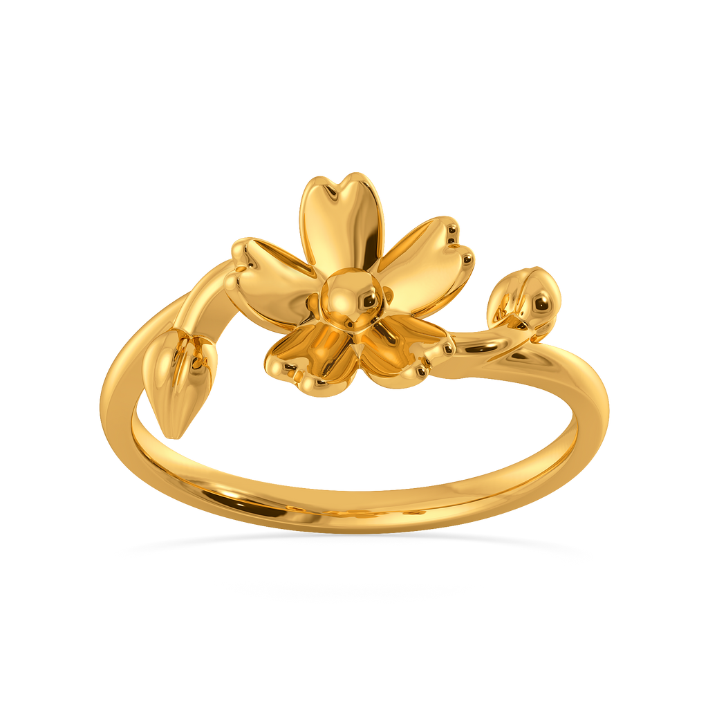 Floral Zest Gold Rings