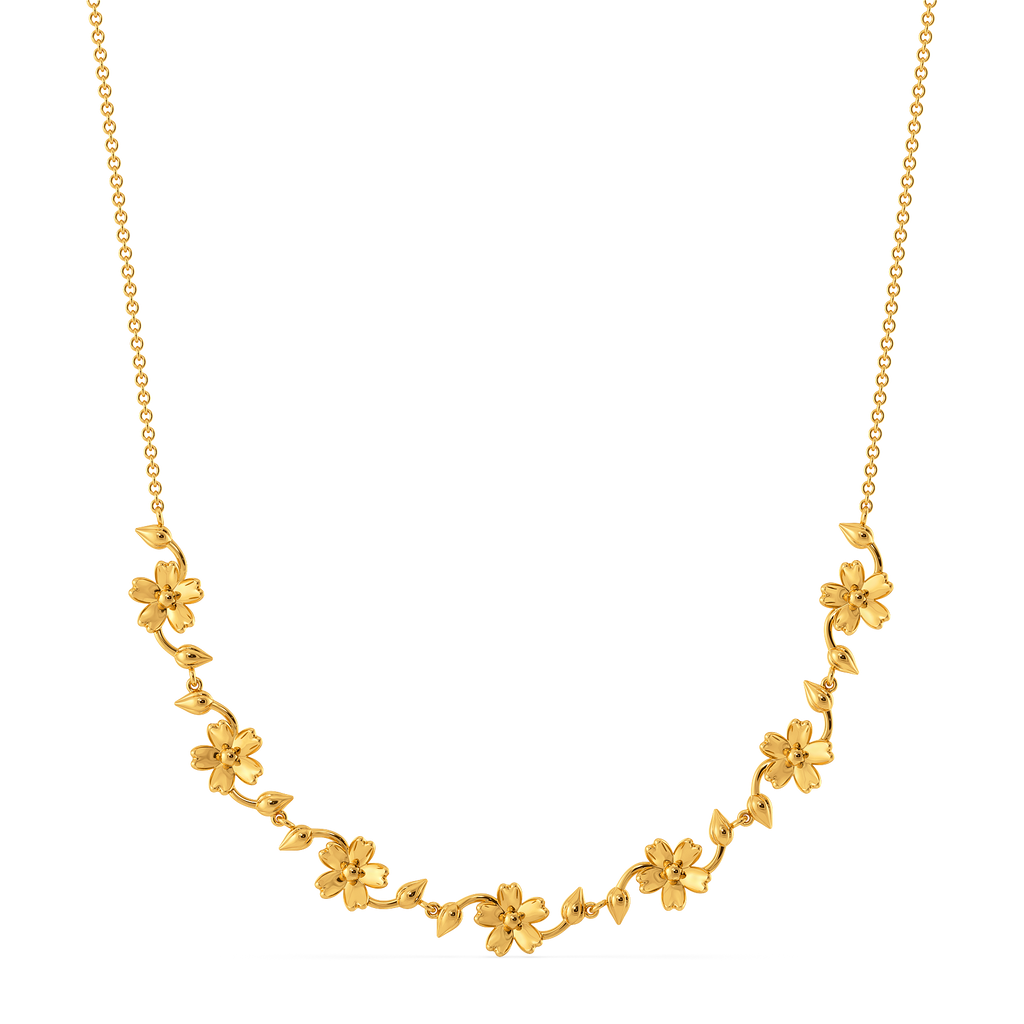 Floral Zest Gold Necklaces