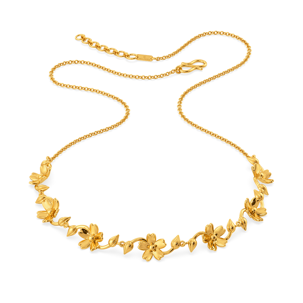 Floral Zest Gold Necklaces