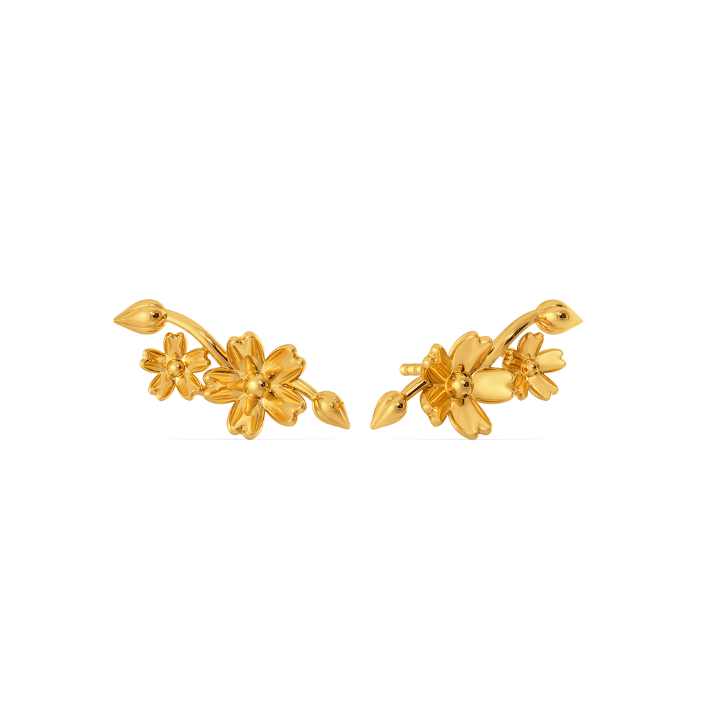 Floral Zest Gold Earrings