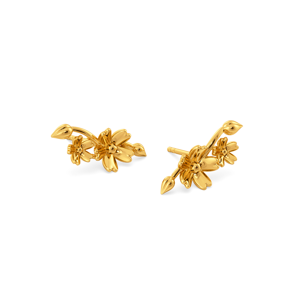 Floral Zest Gold Earrings