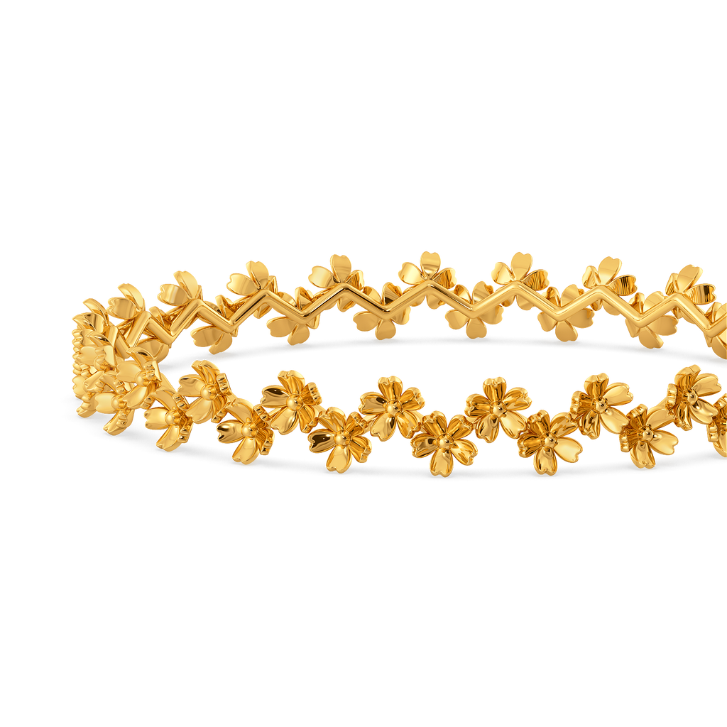 Floral Zest Gold Bangles