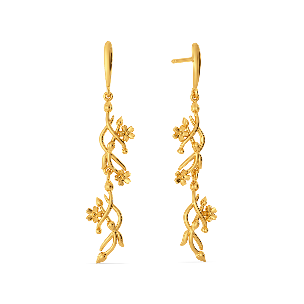 Fall Florals Gold Earrings