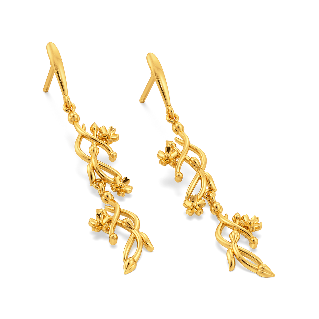Fall Florals Gold Earrings