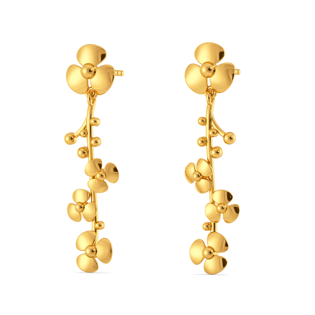 Fall Hued Florals Gold Earrings