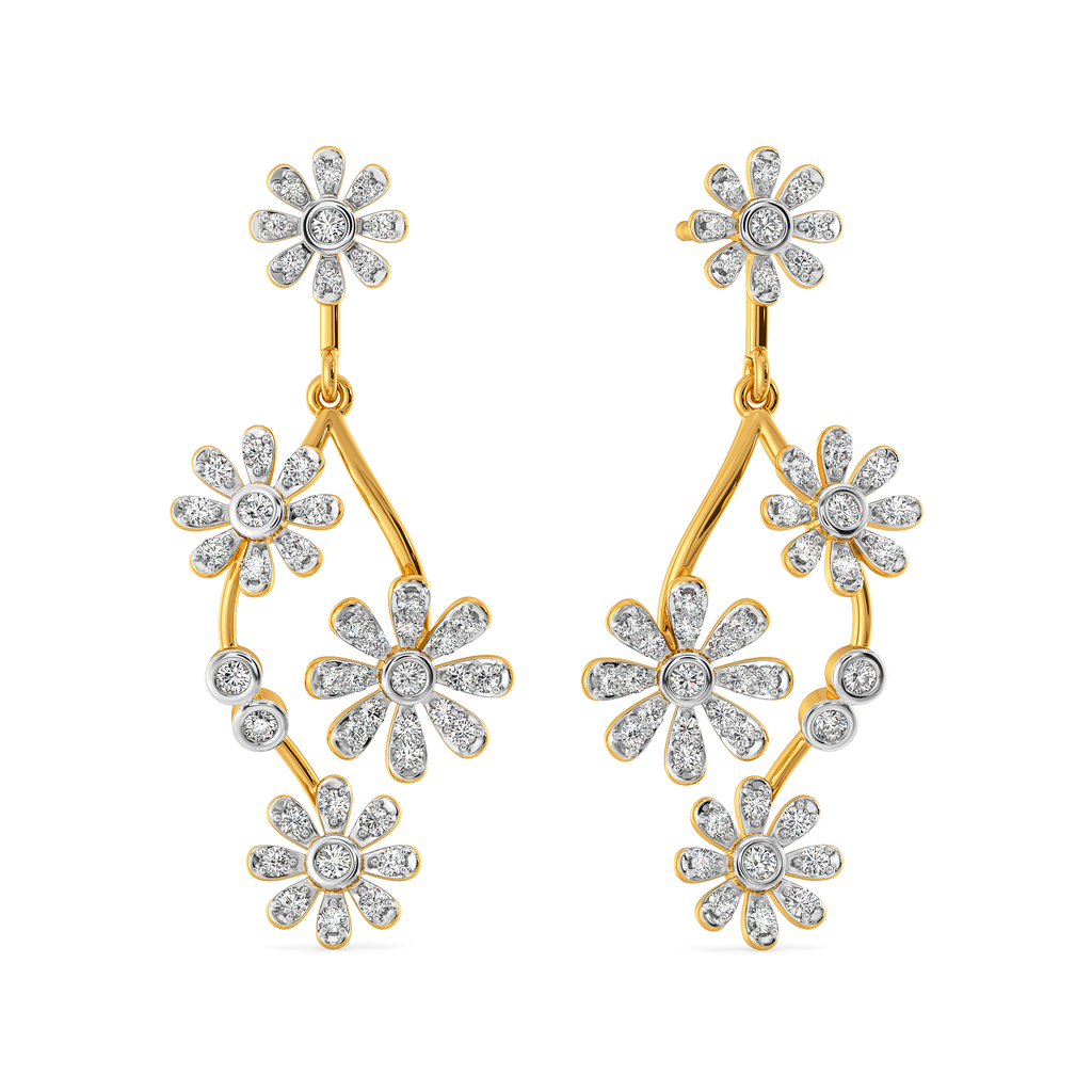 Winding Florals Diamond Earrings