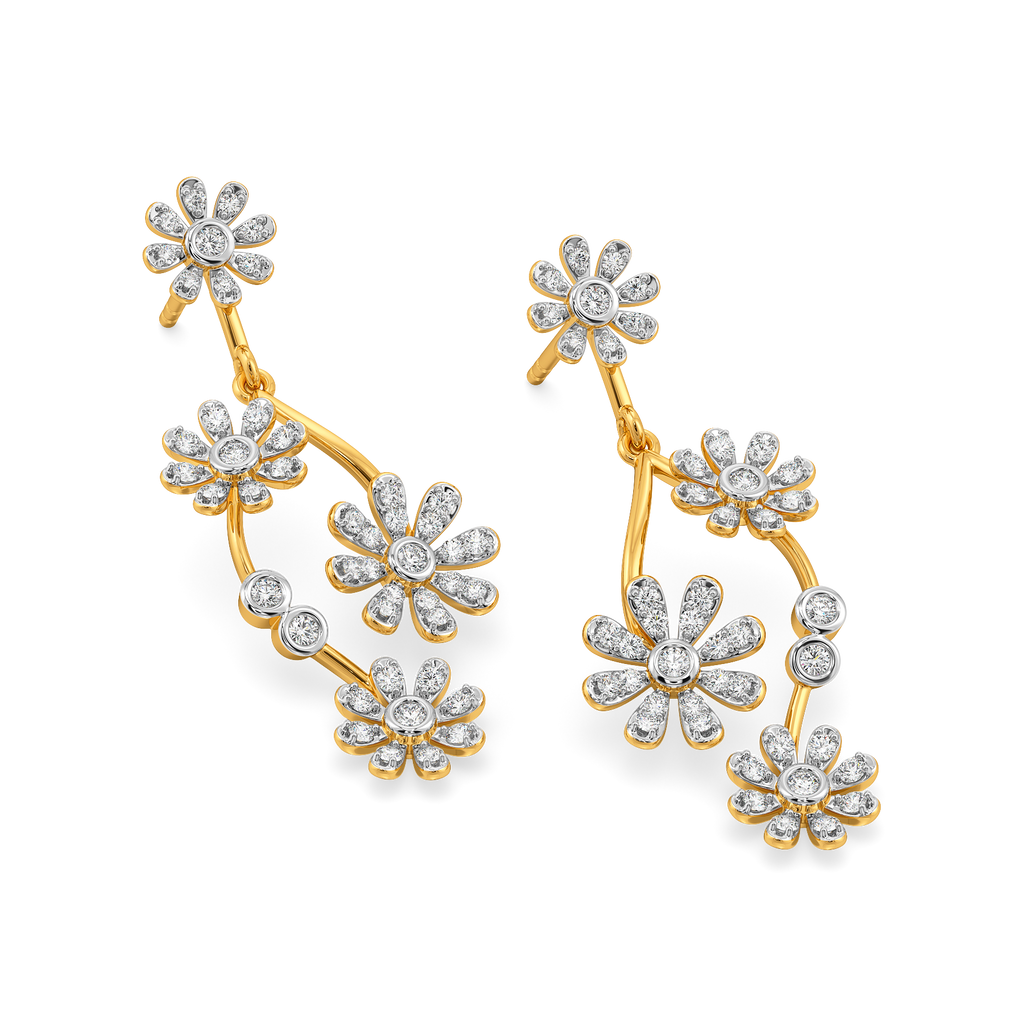 Winding Florals Diamond Earrings