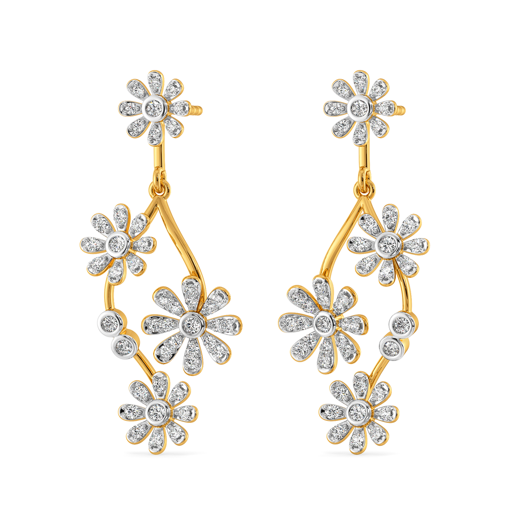 Winding Florals Diamond Earrings