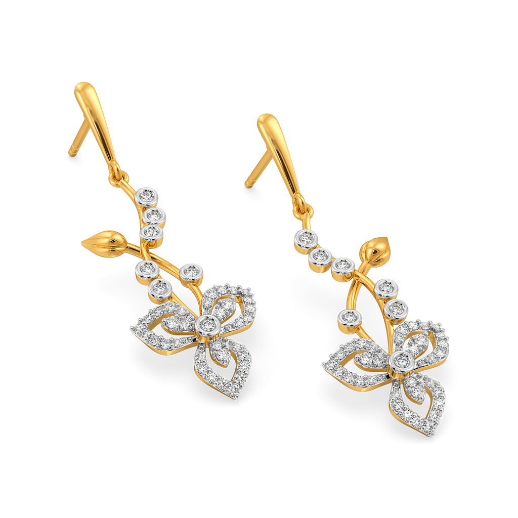 Lyrical Botanicals Diamond Earrings