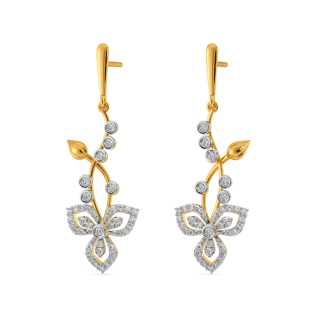Lyrical Botanicals Diamond Earrings