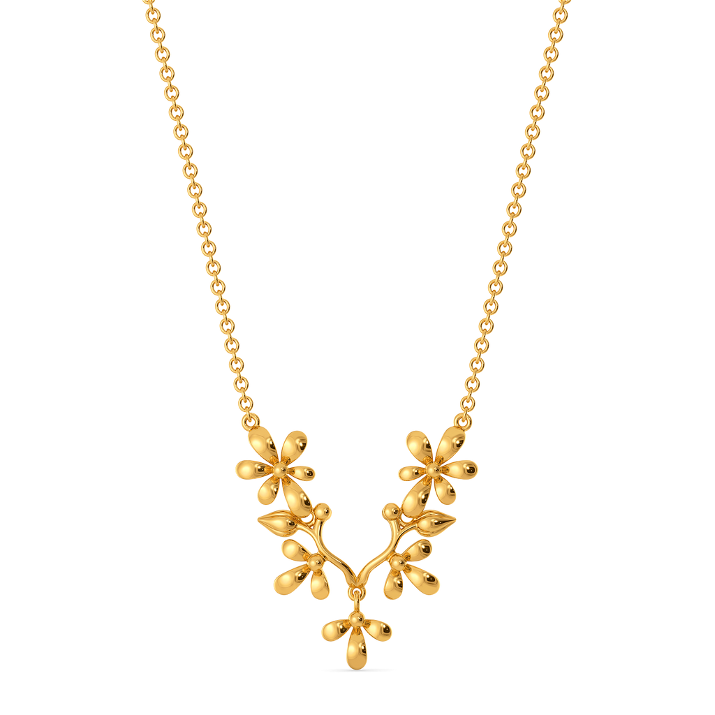 Floral Allure Gold Necklaces