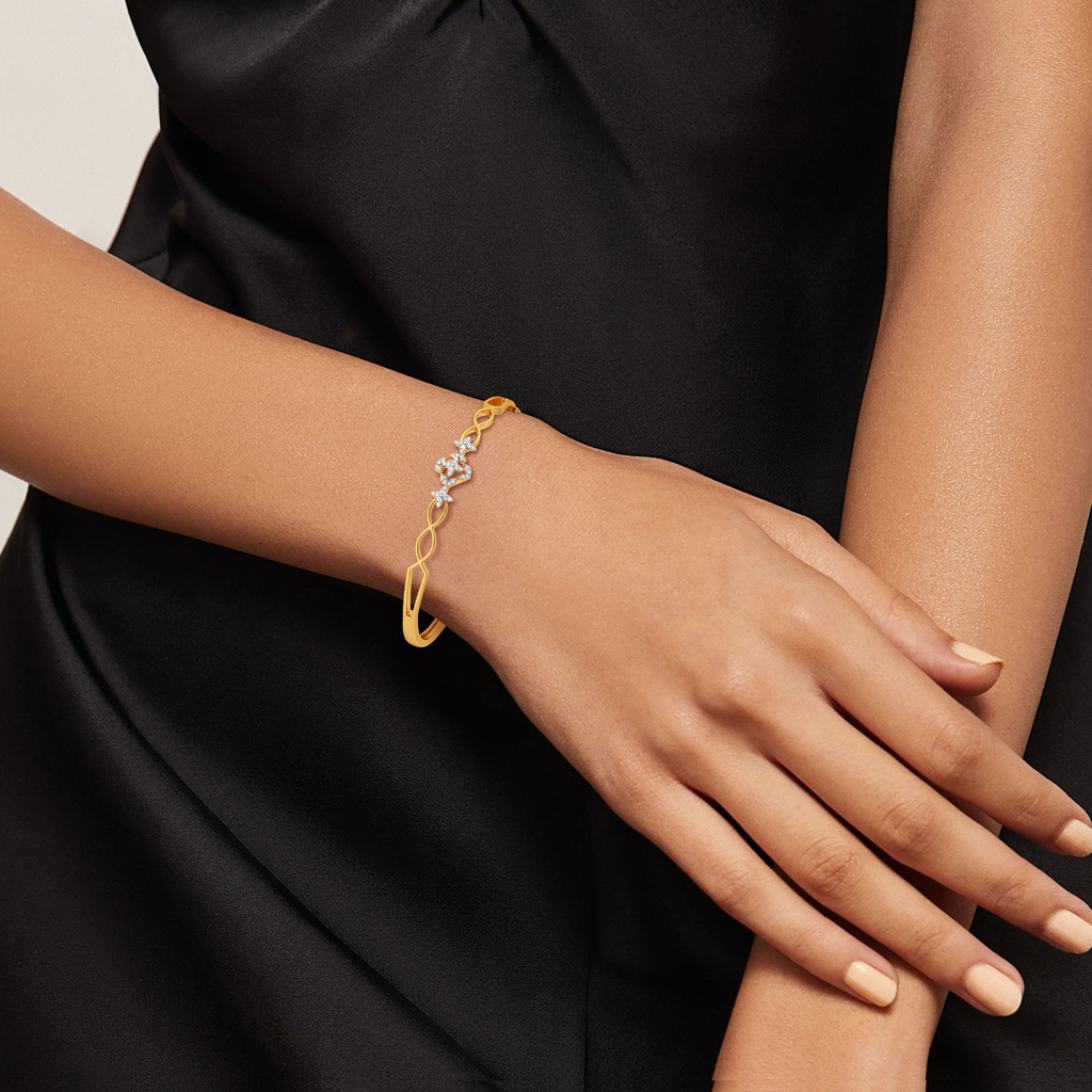 Hum of the Florals Diamond Bangles