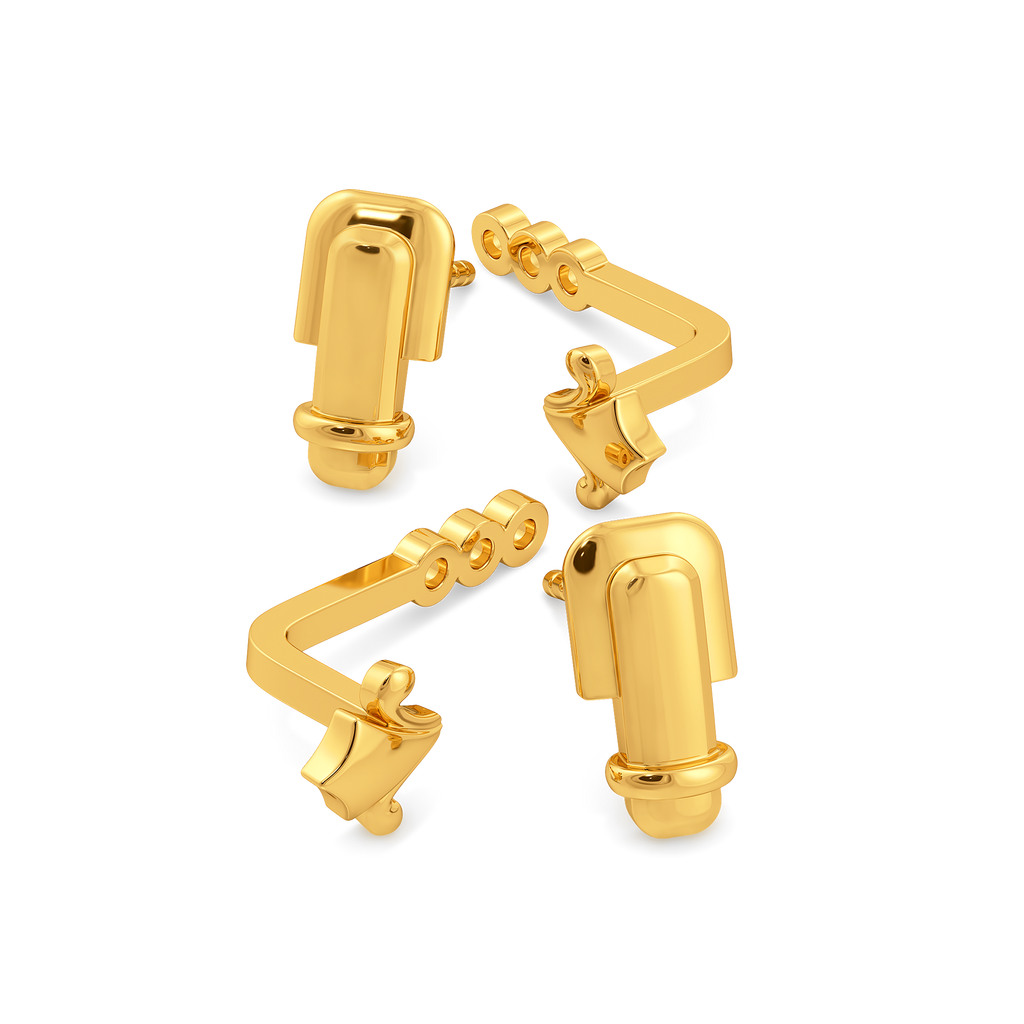 Charm Buckle Gold Earrings