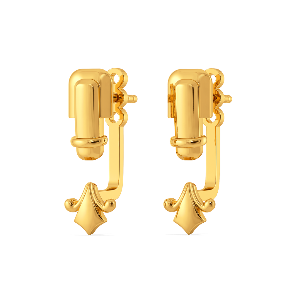 Charm Buckle Gold Earrings