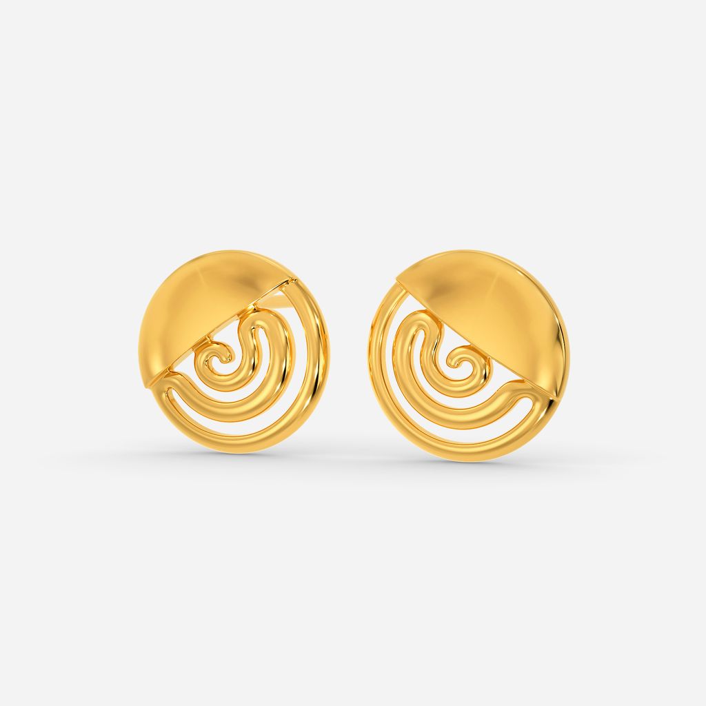 Abstract Novelty Gold Earrings