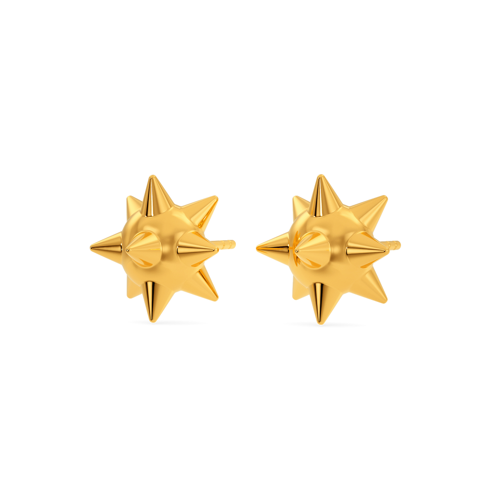 Sparks N Spikes Gold Earrings