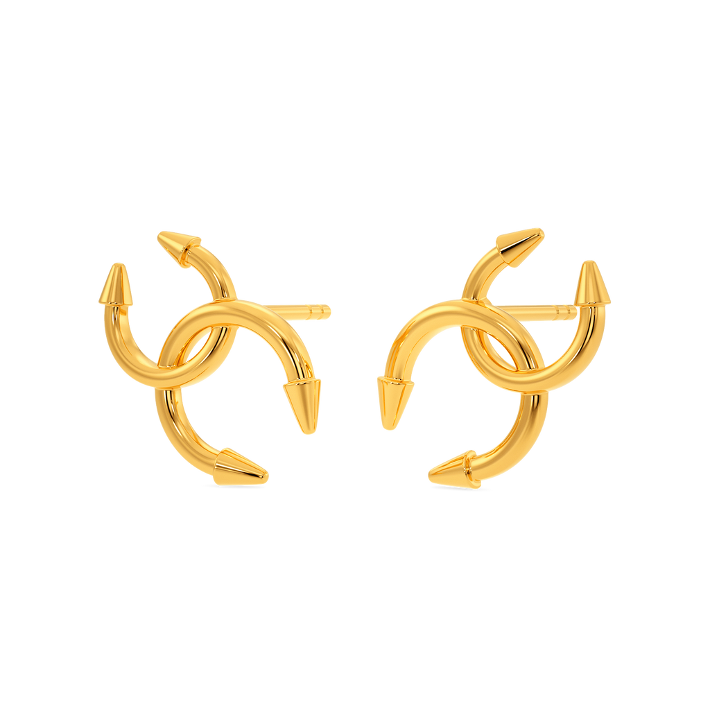 Edgy Creed Gold Earrings