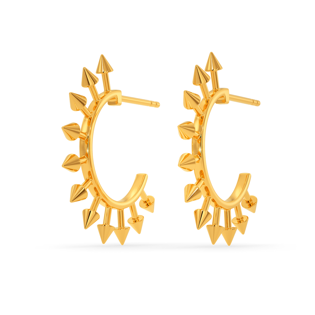 Rusty Spikes Gold Earrings
