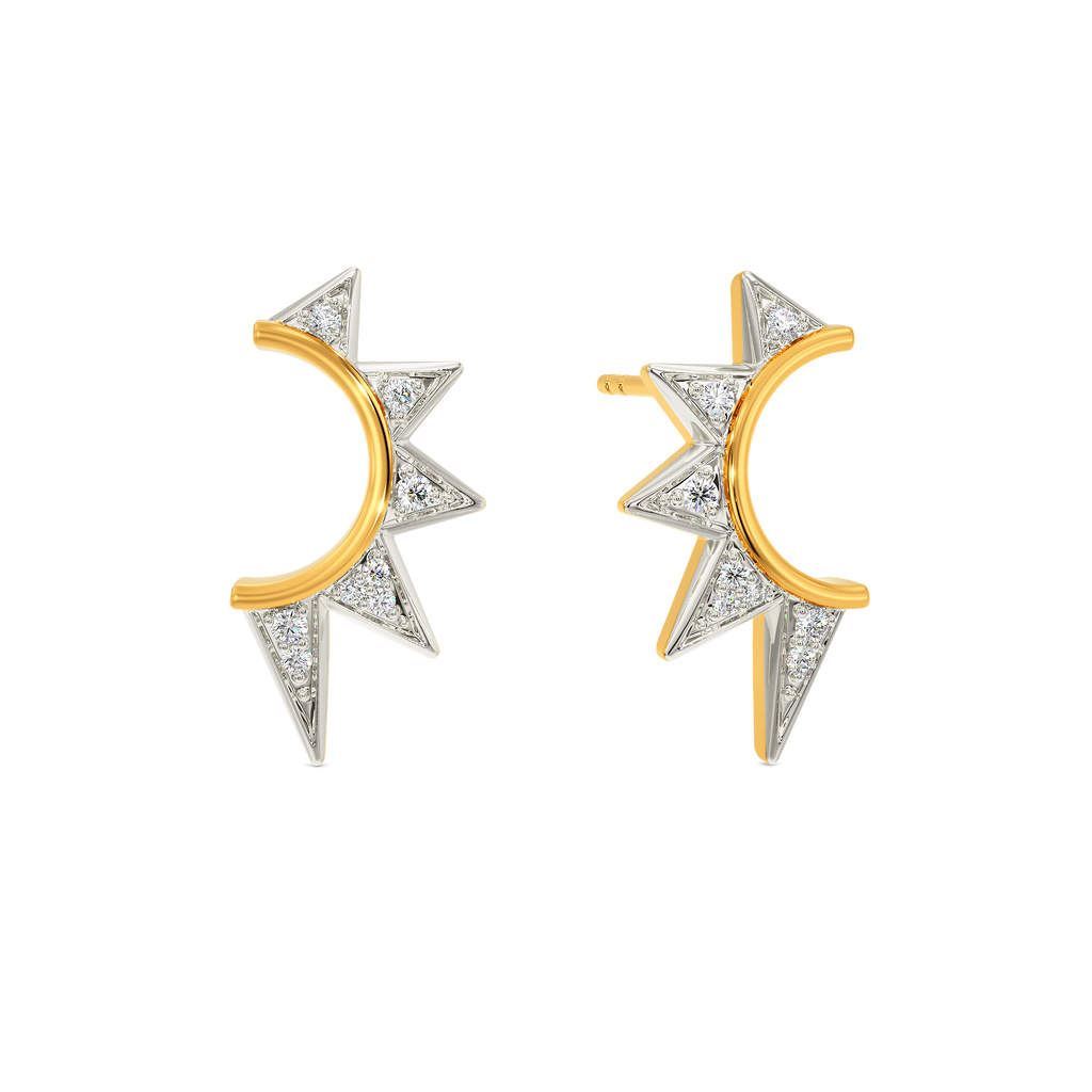 Rock Spike Diamond Earrings