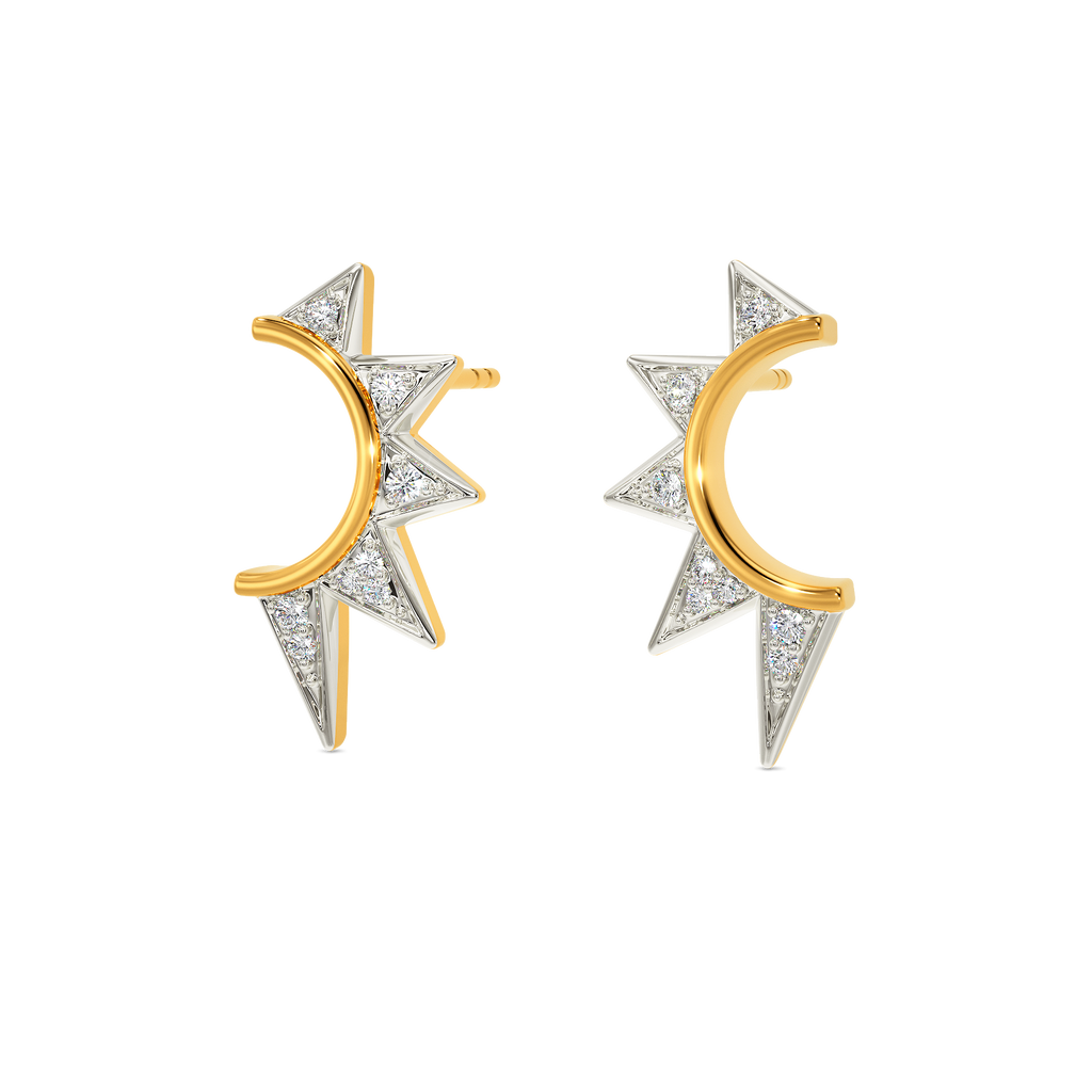 Rock Spike Diamond Earrings